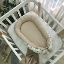 Protectie somn – Baby Nest Inimioare gri-bej